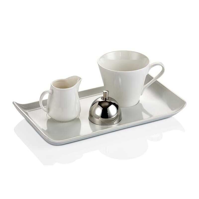 Biradlı BRD-406410 Dikdörtgen Nescafe Servis Takımı, 26x14.50 cm, Beyaz - 1