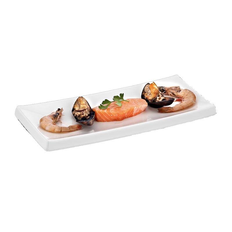 Biradlı BRD-411330 Melamin Sushi Sunum Tepsisi, 34x15x2 cm, Beyaz - 1