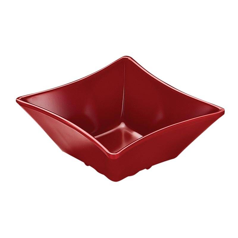 Biradlı BRD-516603 Minimal Melamin Kare Sunum Tabağı, 8x8x3.5 cm, Kırmızı - 1