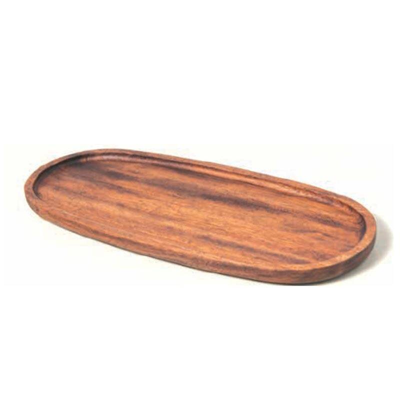 Biradlı GRB-1802 Oval İreko Sunum Tahtası, 38x16.5x2 cm - 1