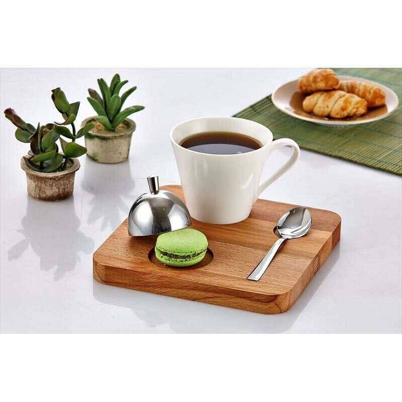 Biradlı GRV-303 Ahşap Kare Nescafe Seti, 17.5x17.5x2 cm - 1