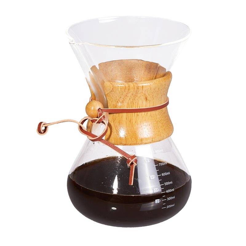 Biradlı GRV-313 Pour Over Chemex Ahşap Tutacaklı Kahve Demleyici, 800 ml - 1