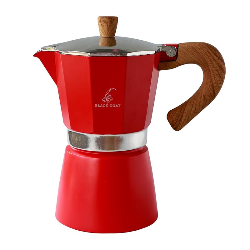 Black Goat Moka Pot, 6 Cup - Kırmızı - 1