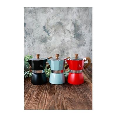 Black Goat Moka Pot, 6 Cup - Kırmızı - 2