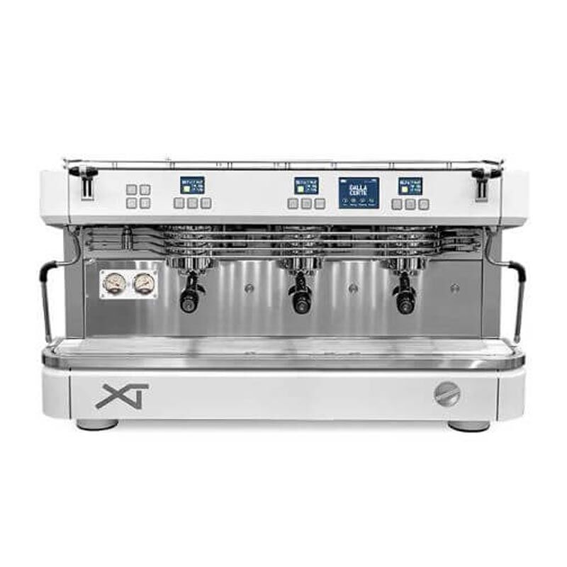 Dalla Corte XT Classic Espresso Kahve Makinesi, 3 Gruplu, Multi-Boiler, Beyaz Krom - 1