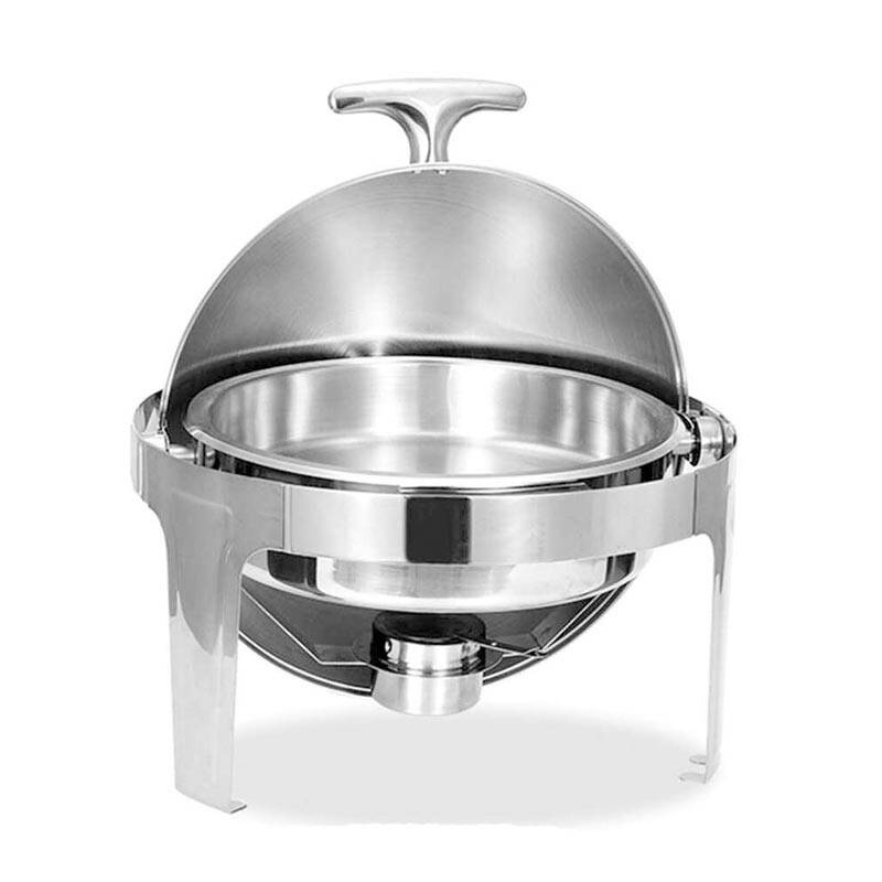 Epinox CDC-6 Roll Top Kapaklı Yuvarlak Chafing Dish, 6 Lt. - 2