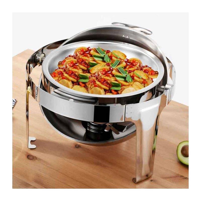 Epinox CDC-6 Roll Top Kapaklı Yuvarlak Chafing Dish, 6 Lt. - 4