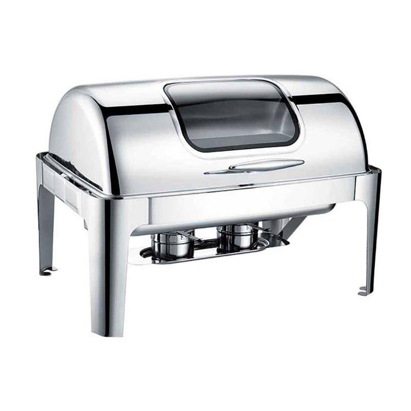 Epinox CDR-9C Roll Top Kapaklı Cam Chafing Dish, 9 Lt. - 1