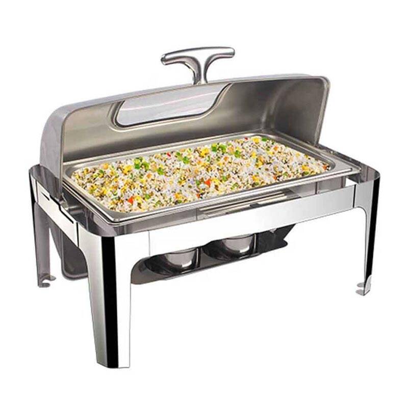 Epinox CDR-9C Roll Top Kapaklı Cam Chafing Dish, 9 Lt. - 2