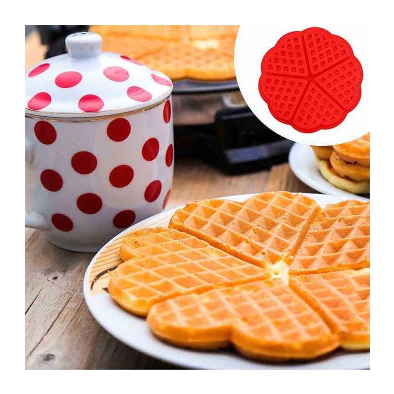 Epinox WFF-05 5 Bölümlü Kalpli Silikon Waffle Kabı, Kırmızı, 17 cm - 2