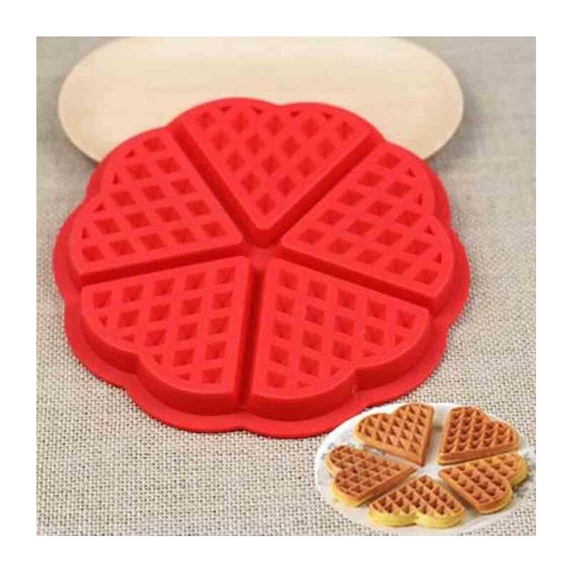 Epinox WFF-05 5 Bölümlü Kalpli Silikon Waffle Kabı, Kırmızı, 17 cm - 3