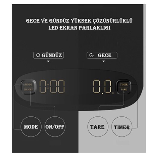 Escobarista Hassas Tartı , Dijital, Led Ekranlı, Demleme Profilli - 4