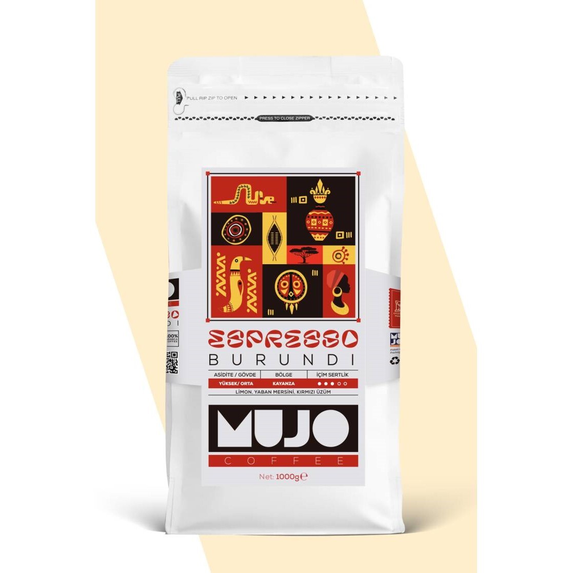 Mujo Coffee Espresso Burundi 1000 gr. Taze Kavrulmuş Çekirdek Kahve - 1