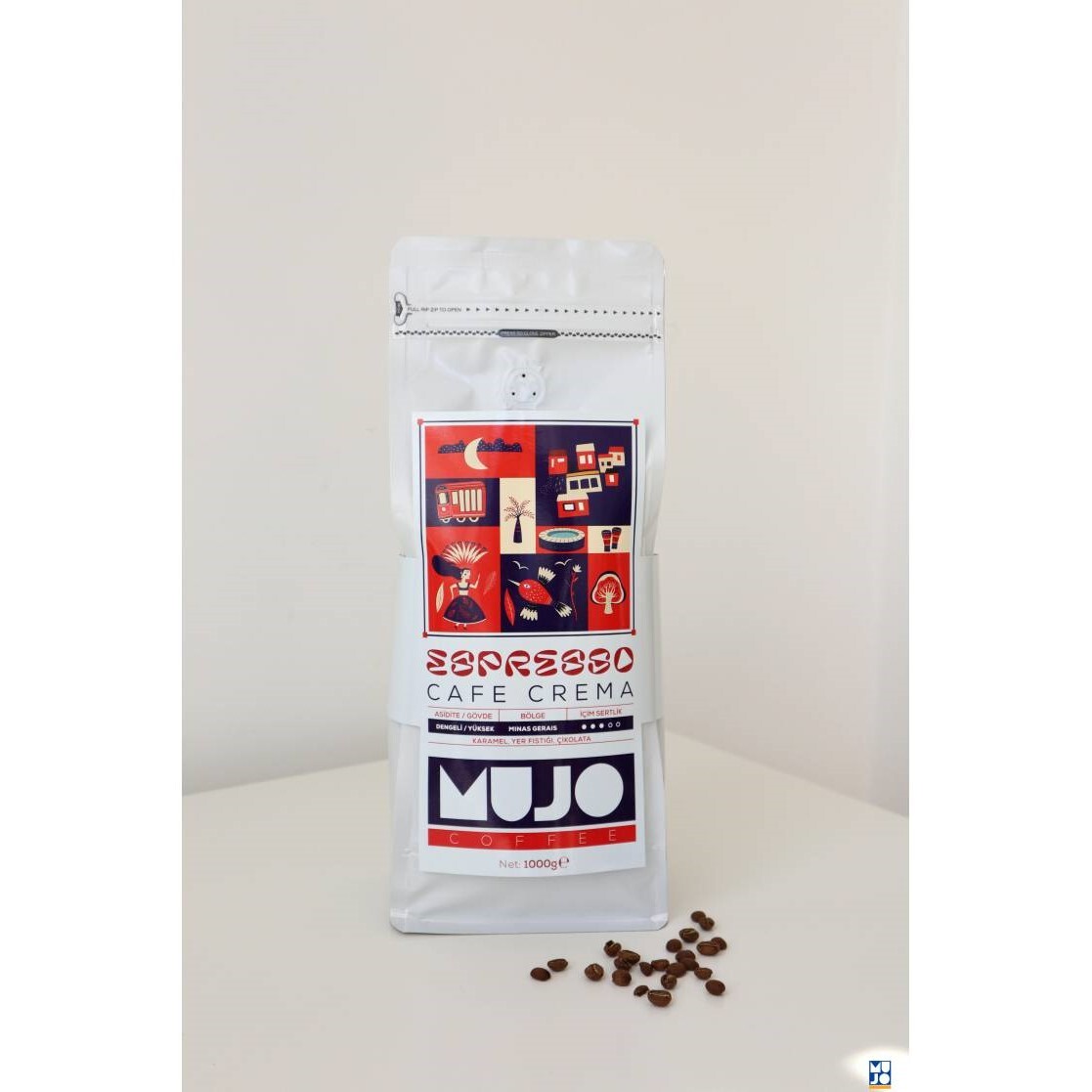 Mujo Coffee Espresso Cafe Crema 1000 gr. Taze Kavrulmuş Çekirdek Kahve - 2