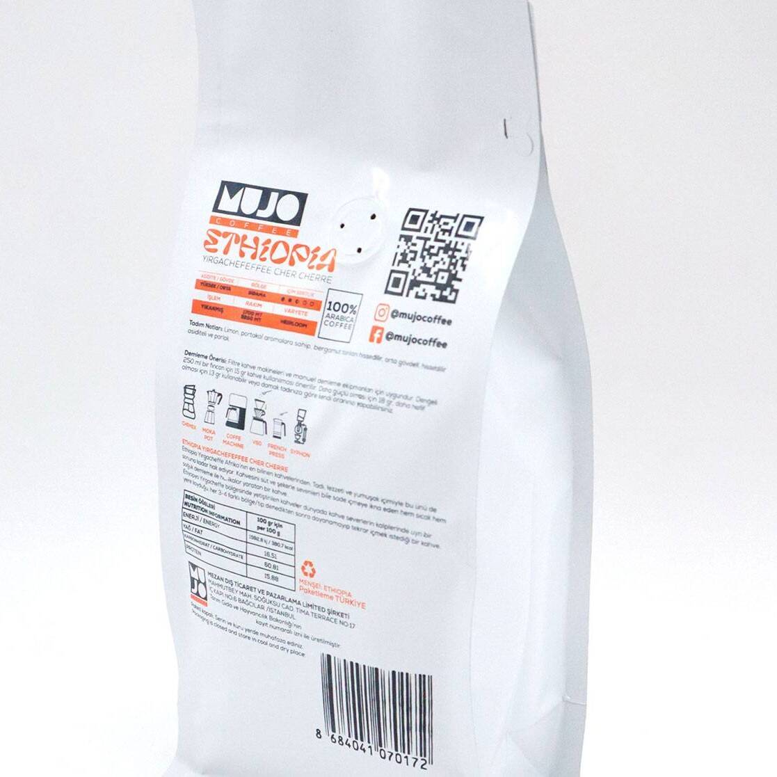 Mujo Coffee Ethiopia Yirgachefeffe Cher Cherre 2.5 kg, Taze Kavrulmuş Çekirdek Kahve - 3