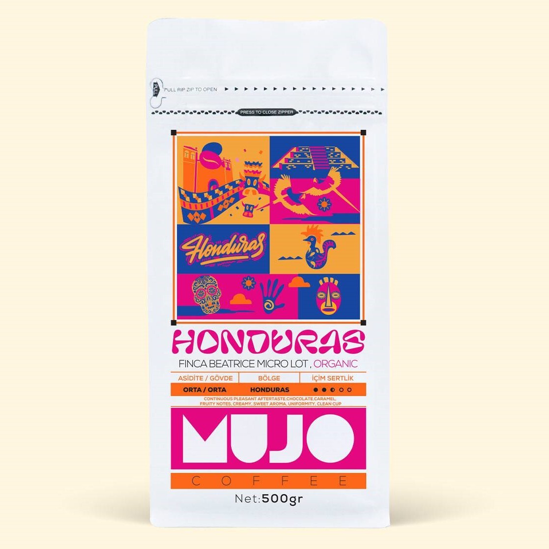 Mujo Coffee Honduras Finca Beatrice Micro Lot. Organic 1000 gr. Taze Kavrulmuş Çekirdek Kahve - 1