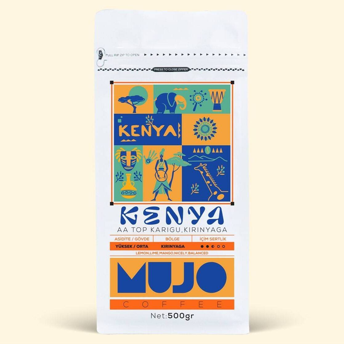 Mujo Coffee Kenya AA Top Karigu, Kirinyaga 1000 gr. Taze Kavrulmuş Çekirdek Kahve - 1