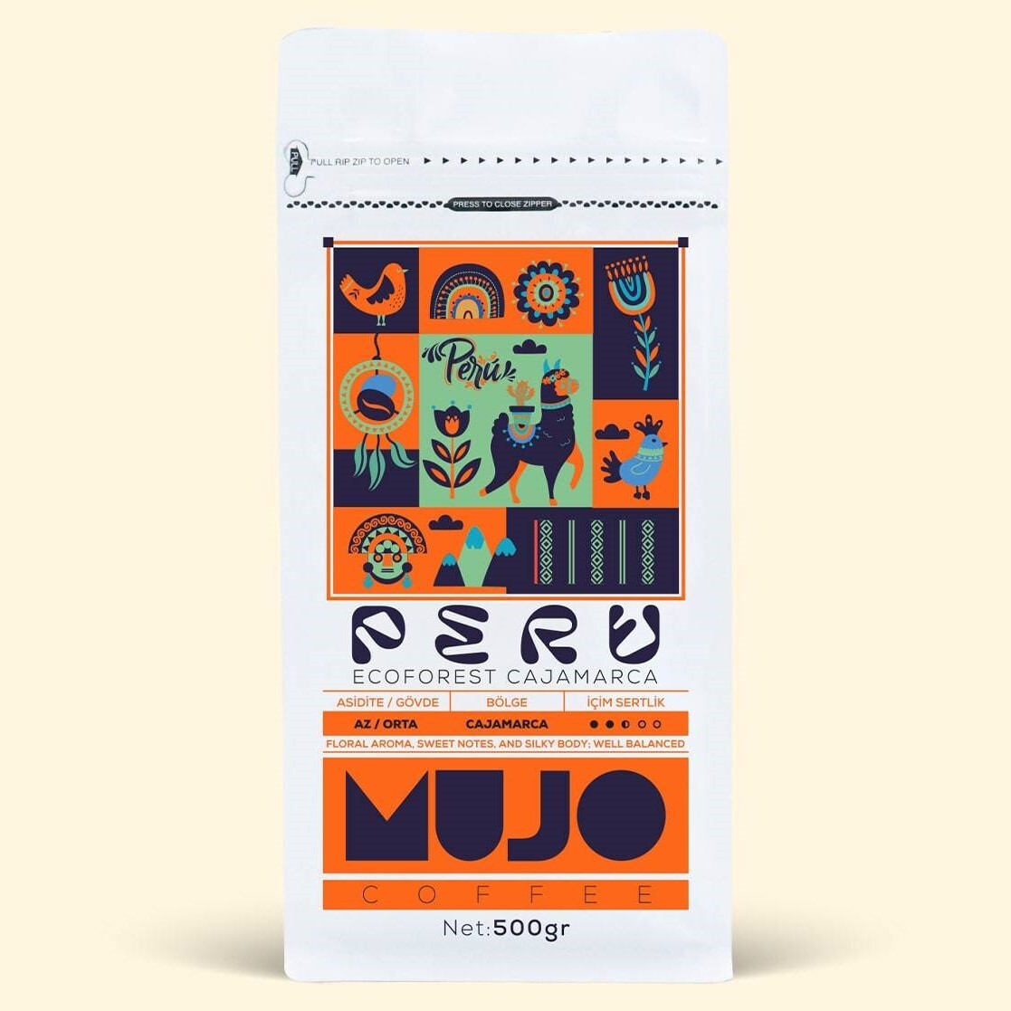 Mujo Coffee Peru Ecoforest Cajamarca 1000 gr. Taze Kavrulmuş Çekirdek Kahve - 1