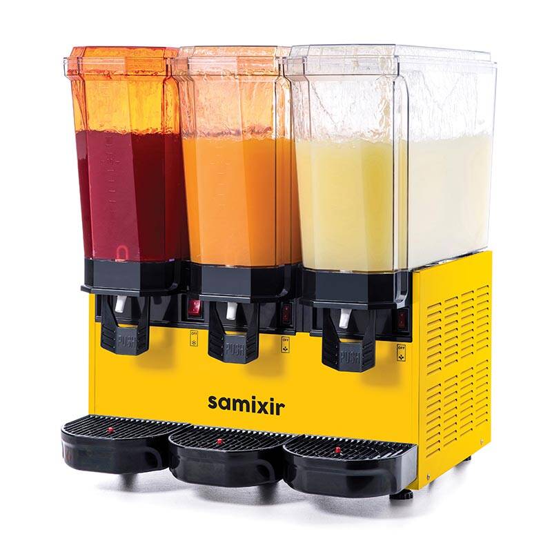 Samixir 60.SS Triple Klasik Fıskiyeli Soğuk İçecek Dispenseri, 20+20+20 Lt, Sarı - 1