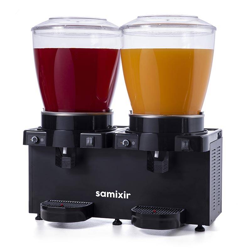 Samixir MM44.AB Panaromik Analog Twin Soğuk İçecek Dispenseri, 22+22 Lt, Karıştırıcılı, Siyah - 1