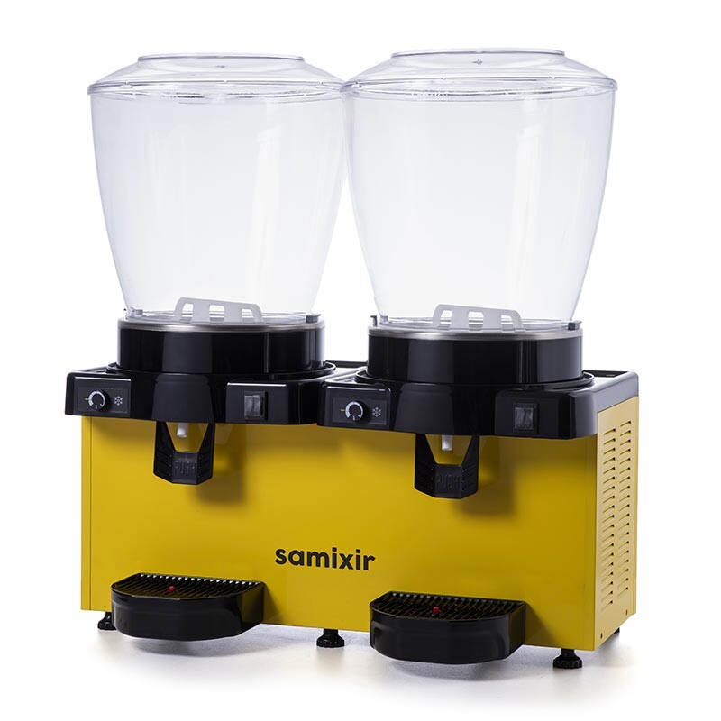 Samixir MM44.AY Panaromik Analog Twin Soğuk İçecek Dispenseri, 22+22 Lt, Karıştırıcılı, Sarı - 2