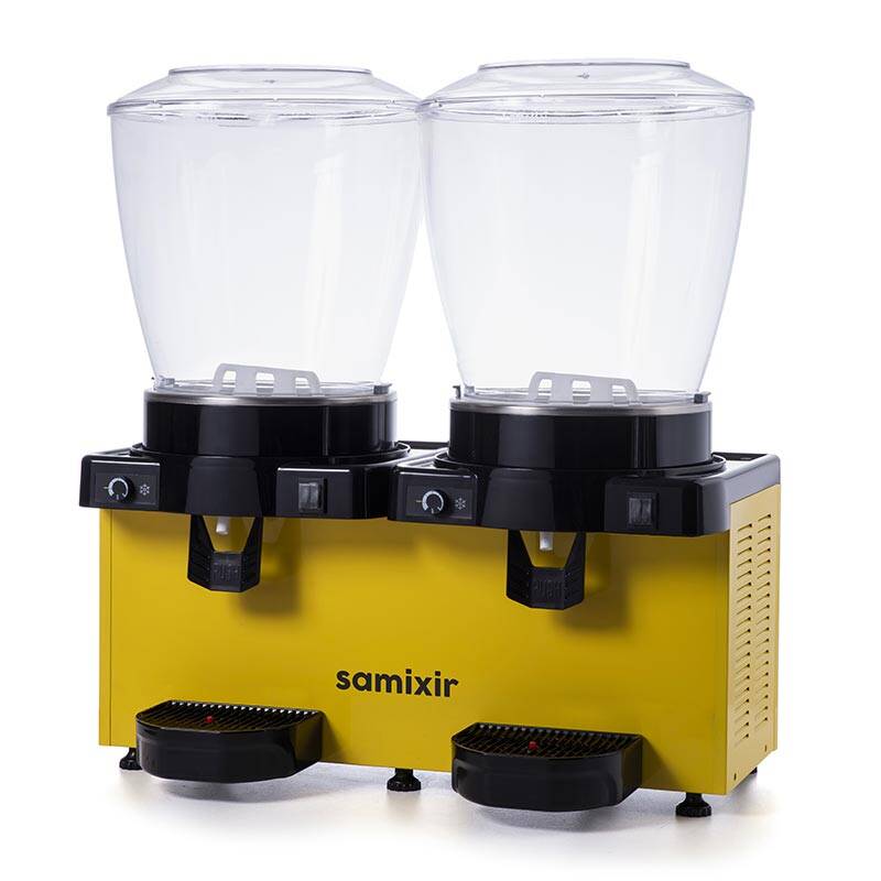 Samixir MM44.AY Panaromik Analog Twin Soğuk İçecek Dispenseri, 22+22 Lt, Karıştırıcılı, Sarı - 2