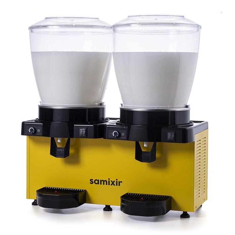 Samixir MM44.AY Panaromik Analog Twin Soğuk İçecek Dispenseri, 22+22 Lt, Karıştırıcılı, Sarı - 3