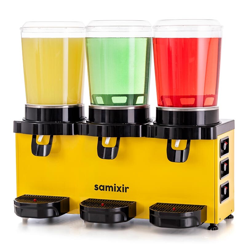 Samixir MMM30 Panaromik Triple Soğuk İçecek Dispenseri, 10+10+10 Lt, Sarı - 1