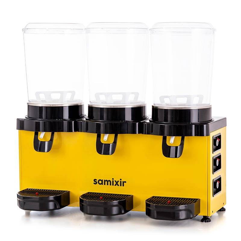 Samixir MMM30 Panaromik Triple Soğuk İçecek Dispenseri, 10+10+10 Lt, Sarı - 2