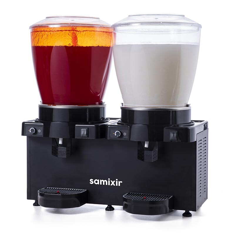 Samixir SM44 Panaromik Analog Twin Soğuk İçecek Dispenseri, 22+22 Lt, Siyah - 1