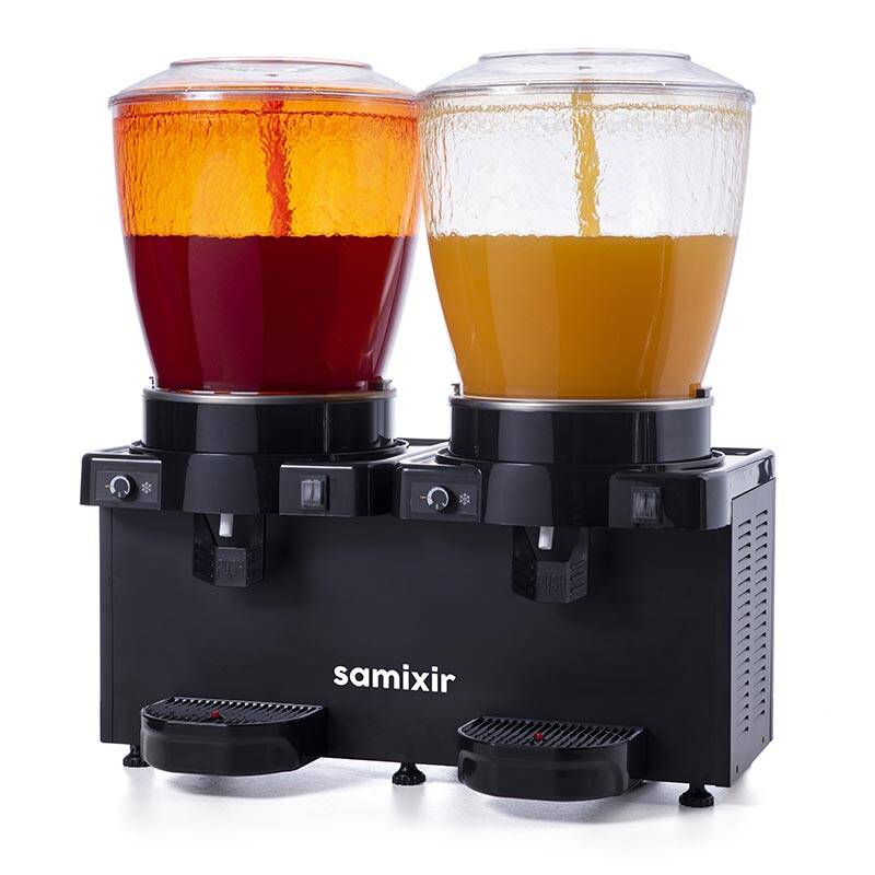 Samixir SS44 Panaromik Analog Twin Soğuk İçecek Dispenseri, 22+22 Lt, Siyah - 1