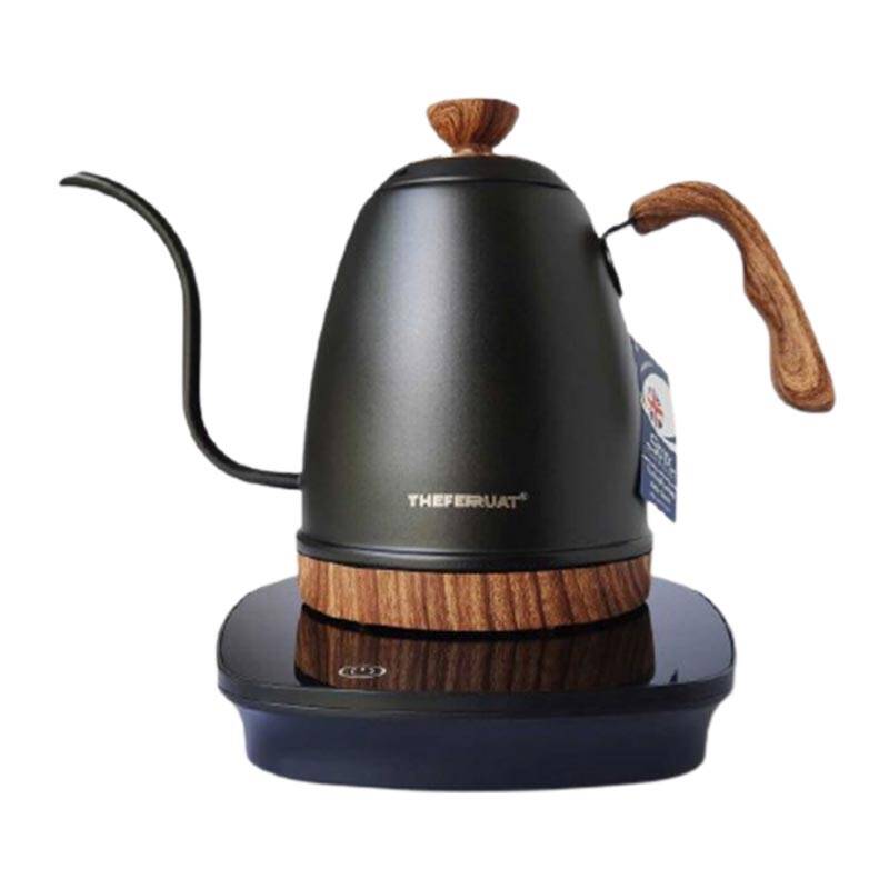 Tecnocoffee Isı Ayarlı Kettle, Ahşap Tutacak, 1 Lt, Siyah - 1